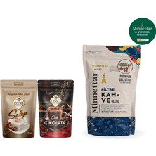 Osso Salep ve Sıcak Çikolata 2'li Set 2X200 gr + Şekeroğlu Minnettar Filtre Kahve 165 gr