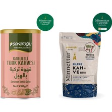 Şekeroğlu Kakuleli Türk Kahvesi 250 gr Özel Silindir Kutu + Şekeroğlu Minnettar Filtre Kahve 165 gr