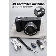 Zenviaa Katlanabilir Ekranlı 4K Vlog Kamerası Otomatik Odaklamalı Dijital Fotoğraf Makinesi Zenv