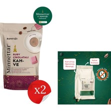 Şekeroğlu Minnettar Ruby Çikolatalı Kahve 2 x 165 gr ( 2 Paket ) + Şekeroğlu Minnettar Toz Menengiç Kahvesi 1000 gr