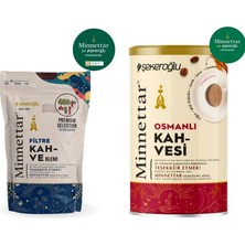 Şekeroğlu Minnettar Filtre Kahve 165 gr + Şekeroğlu Minnettar Osmanlı Kahvesi 200 gr Özel Silindir Kutu