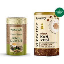 Şekeroğlu Antep Fıstıklı Dibek Kahvesi 200 gr Silindir + Şekeroğlu Minnettar Dibek Kahvesi 200 gr Özel Silindir Kutu