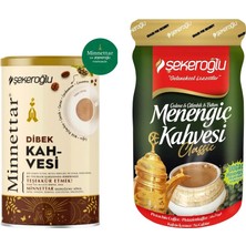 Şekeroğlu Minnettar Dibek Kahvesi 200 gr Özel Silindir Kutu + Şekeroğlu Sıvı Menengiç Kahvesi 600 gr