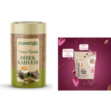 Şekeroğlu Antep Fıstıklı Dibek Kahvesi 200 gr Silindir + Şekeroğlu Minnettar Ruby Çikolatalı Kahve 165 gr