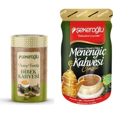Şekeroğlu Antep Fıstıklı Dibek Kahvesi 200 gr Silindir + Şekeroğlu Sıvı Menengiç Kahvesi 600 gr