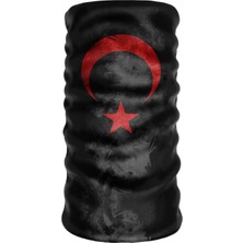 Hk Motors Türk Bayraklı Esnek Siyah Bandana