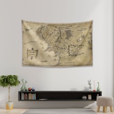 Vagonik Yüzüklerin Efendisi Orta Dünya Haritası Duvar Örtüsü Halısı 140 x 100 CM-70X100 cm