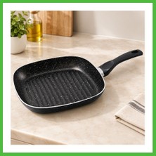 Bezos Granit Kaplamalı Tek Saplı Grill Tava Arz