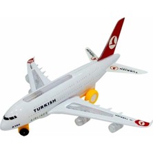 Lssavm Airbus A380 Jumbo Boy Işıklı Sesli & Yürüyebilen Oyuncak Uçak CH133TK-THY
