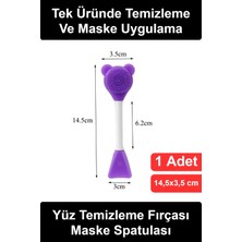 Wonara #yüztemizlemefırçası Silikon Yüz Temizleme Fırçası ve Maske Uygulama Spatulası Çift Taraflı Cilt Bakım Aparatı Ayıcık Tasarım Serum Krem Sürme Bpa Içermez Kolay Temizlenir Taşınabilir Ergonomik Nazik