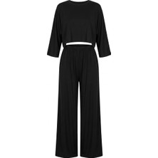 Seda Unlu Butik Baren Siyah Yarasa Kol Bluz Pantolon Takım