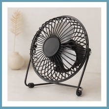 Bezos USB Şarjlı Metal Mini Masaüstü Fan 14.5X7.5X15 cm MBT06