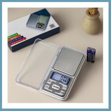 Bezos Mini Hassas Terazi 300G/0.01G (6X12 Cm) Şeffaf Kapaklı, Pilli MBT06
