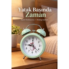 Desenli Kadranlı Analog Masa Saati Alarm Özellikli Midastech