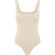 Seda Unlu Butik Jova Askılı Zıbın Bej Bodysuit