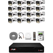 Fury 16 Kameralı Güvenlik Kamera Seti Sesli 4 Warm LED Gece Renkli Görüş 500 GB HDD 5500S