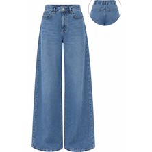 Seda Unlu Butik Rinona Mavi Tensel Wıde Leg Jean