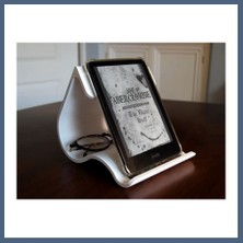 Bezos 3D Baskı Kavisli Kitap ve Kindle Standı Okuma Istasyonu Dalgalı Kitap Tutucu Okuma Standı Beyaz BZS10