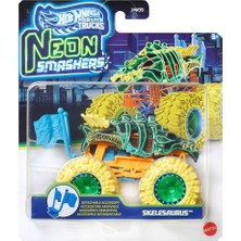 Hot Wheels Neon Smashers Monster Trucks Skelesaurus JMV39