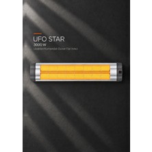 UFO Star 3000 Watt Uzaktan Kumandalı Duvar Tipi Isıtıcı Infrared Gri Renk ile 18-30 m2 Alanlar için Tasarruflu