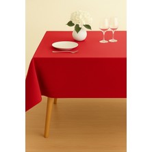 Luvora Home Luna Serisi Kadife Dokulu Masa Örtüsü - Kırmızı