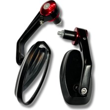 Motocan Oval Model Kırmızı Motosiklet Gidon Aynası - Universal
