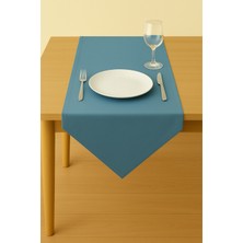 Luvora Home Luna Serisi Kadife Dokulu Üçgen Runner - Indigo