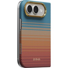 iPhone Duo Kılıf M-Safe Özellikli Aramid Fiber Pitaka Sunset 2.0 California Dream Mavi-Kahverengi