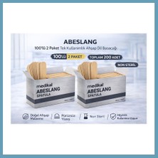 Bezos Abeslang 100'LÜ 2 Paket Tek Kullanımlık Ahşap Dil Basacağı Non Steril Medikal Spatula Toplam 200 Adet MBT06