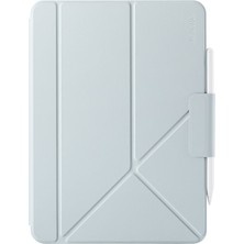 iPad Air 11 2024 Uyumlu Pitaka Folio 3 Kalem Bölmeli Standlı Kılıf Mavi