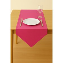 Luvora Home Luna Serisi Kadife Dokulu Üçgen Runner - Fuşya