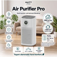 Hutt Smart Air Purifier Pro Hava Temizleyici Beyaz Renkli Zamanlayıcı Özellikli Çin Menşeli
