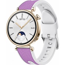 Sneezy Huawei Watch Gt 4 41MM Uyumlu Colorflex Özel Dokulu Çift Renkli Silikon Kordon