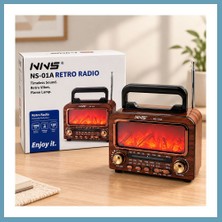 Bezos Şömineli Retro Radyo Hoparlör (Bluetooth, Am/fm/sw, Usb/type-C, Tf) MBT06