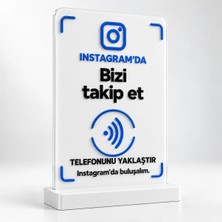 Nfc Instagram Takip Standı Işletmeye Özel Programlanmış Kullanıma Hazır Masaüstü Sosyal Medya Yönlendirme Kartı