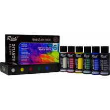 Rich Mastermix Akrilik Boya 6 Renk Su Bazlı Yüksek Örtme Gücü 60 cc Seti
