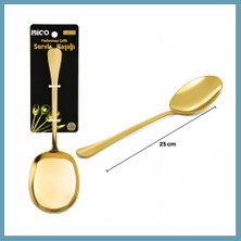 Bezos 25 cm Metal Servis Kaşığı Altın Renk MBT06