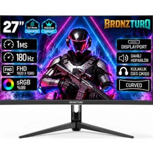 BRONZTURQ  27" 180Hz 1 ms (DP + HDMI) FHD Kavisli Monitör  BTQ270FHD-A3