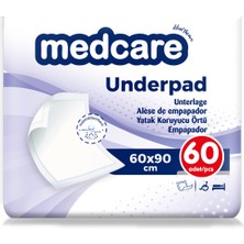 Medcare 60 Adet Yatak Koruyucu Örtü 60 x 90 cm Unisex Beyaz Renkli Dermatolojik Olarak Test Edilmiş