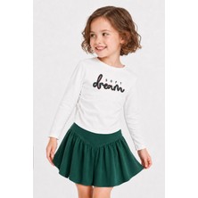 Zeyland Kız Çocuk Nakışlı Tshirt Ve Şort Etek