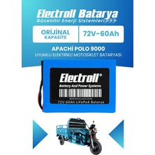 Electroll Apachi Polo 9000 Uyumlu Batarya (Orijinal Kapasite) Lifepo4 72V 60AH Elektrikli Motosiklet Bataryası