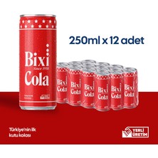Bixi Kola 250ML x 12 Adet Yerli Üretim Cola Original Kutu Kola