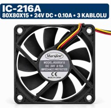 Marsden 80X80X15 mm 24V Dc 0.10A 3 Kablolu Soğutma Fanı