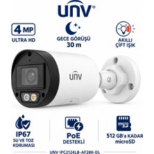 Uniview UNV IPC2124LB-AF28-DL Bullet 4 MP Gece Görüşlü IP Güvenlik Kamerası