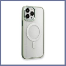 Bezos iPhone 14 Pro Max Uyumlu Kılıf Room Magneticsafe Silikon - Su Yeşili Dlra