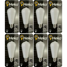 Tr 6W (46W) 3000K Sarı Işık E27 Duylu Soft LED ST64 Filament Ampul, 8 Adet