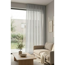 Luvora Home Solen Pilesiz Keten Tül Perde - Gri