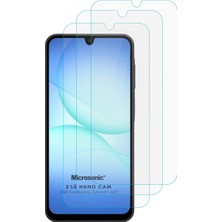 Microsonic Samsung Galaxy A08 ile Uyumlu Screen Protector Nano Glass Cam ile Uyumlu Ekran Koruyucu (3`lü Paket)