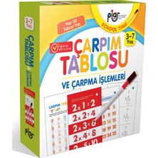 Piar Kids Çarpım Tablosu ve Çarpma Işlemleri Yaz-Sil-Tekrar Yaz 3-7 Yaş Eğitici Kitap