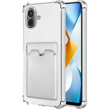 Microsonic Samsung Galaxy A08 Card Slot Shock ile Uyumlu Kılıf Şeffaf